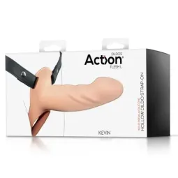 ACTION rihmadildo õõnsa dildoga, suurus L