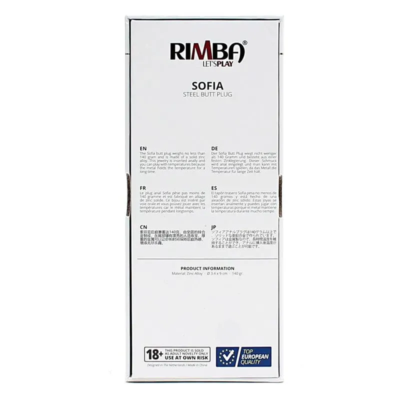 RIMBA TOYS Sofia анальная пробка из металла