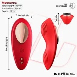 INTOYOU APP SERIES püksivibraator äpiga, punane