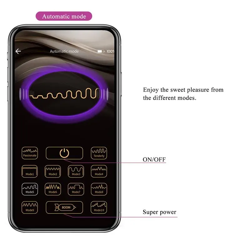 PRETTYLOVE Abner виброяйцо с приложением
