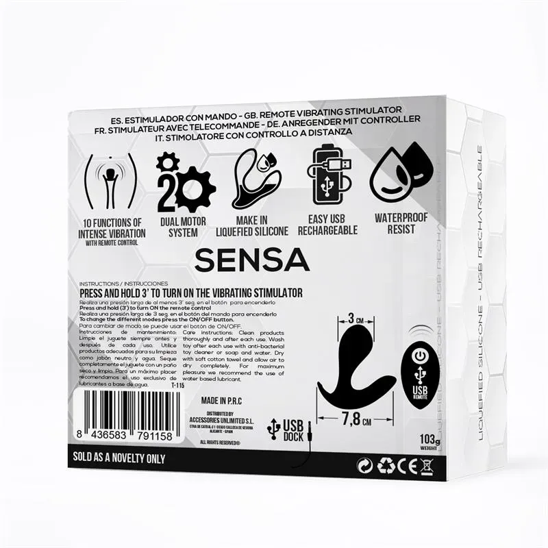 TARDENOCHE Sensa вибратор с пультом, силикон