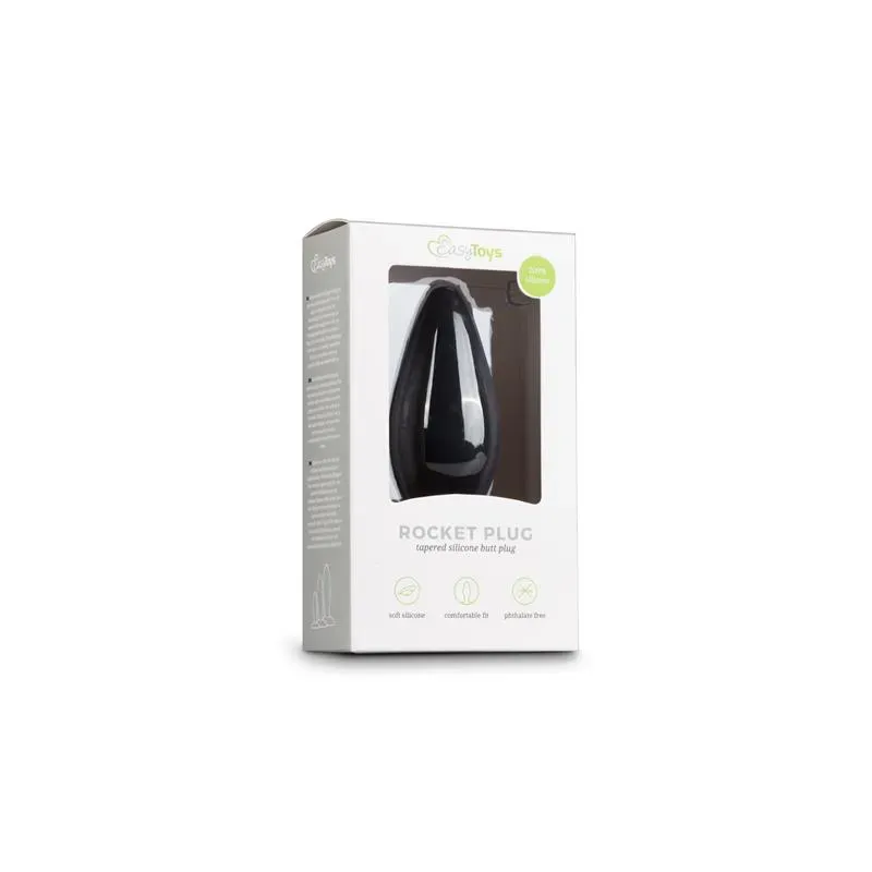 EASYTOYS Large Black анальная пробка из силикона