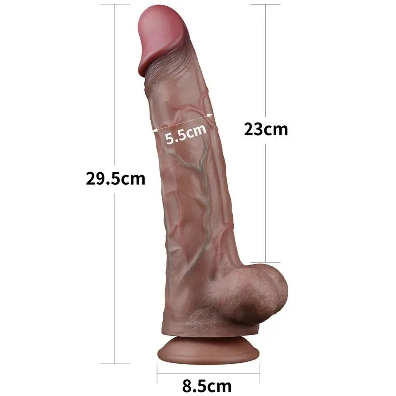 LOVETOY Dual Layered realistlik silikoondildo 29,5 cm