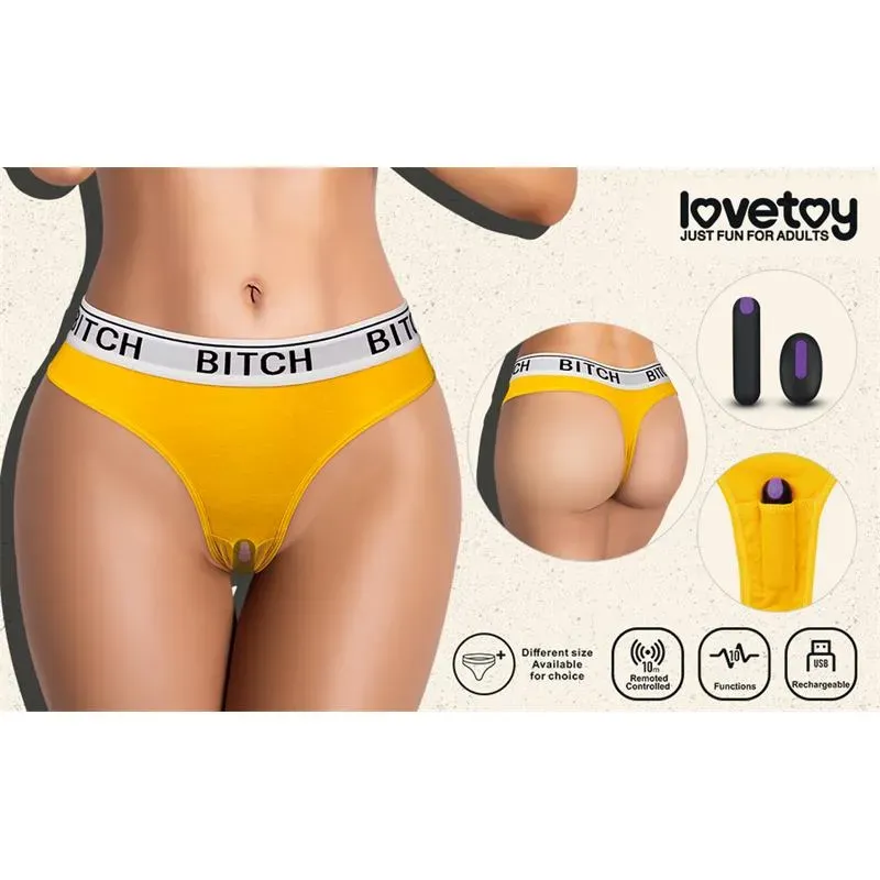 LOVETOY стринги с вибропулей и пультом, размер L