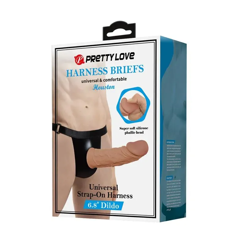 PRETTYLOVE Houston strap-on õõnsa dildoga