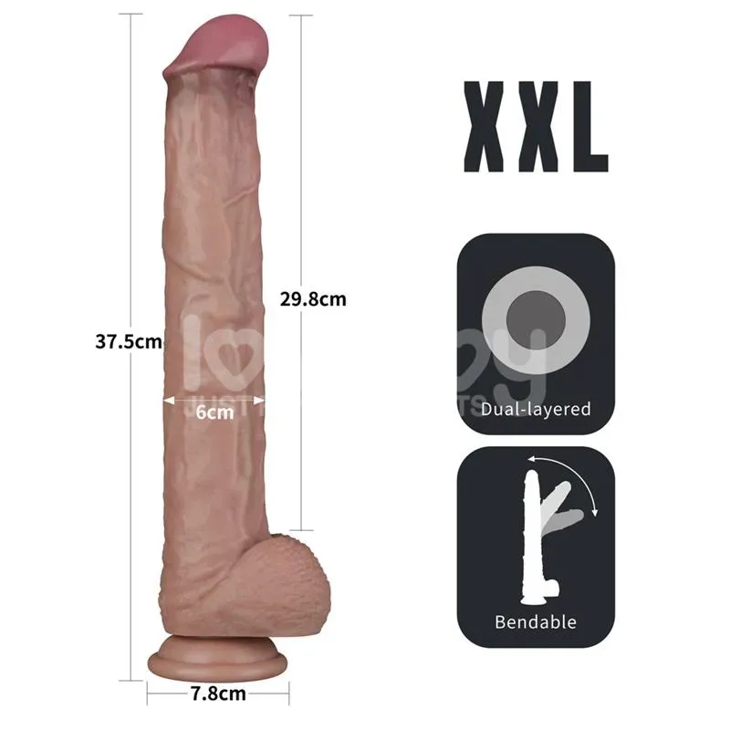 LOVETOY Dual Layered Bendable XXL фаллоимитатор