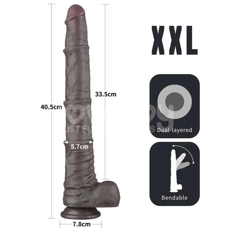 LOVETOY Dual Layered Bendable Dildo XXL 16