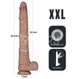 LOVETOY Dual Layered Bendable Dildo XXL 16
