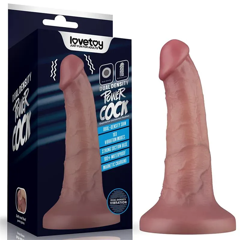 LOVETOY vibreeriv dildo, kahetihedusega, 16 cm