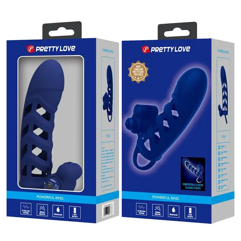 PRETTYLOVE vibreeriv peenisemansett, 10 režiimi