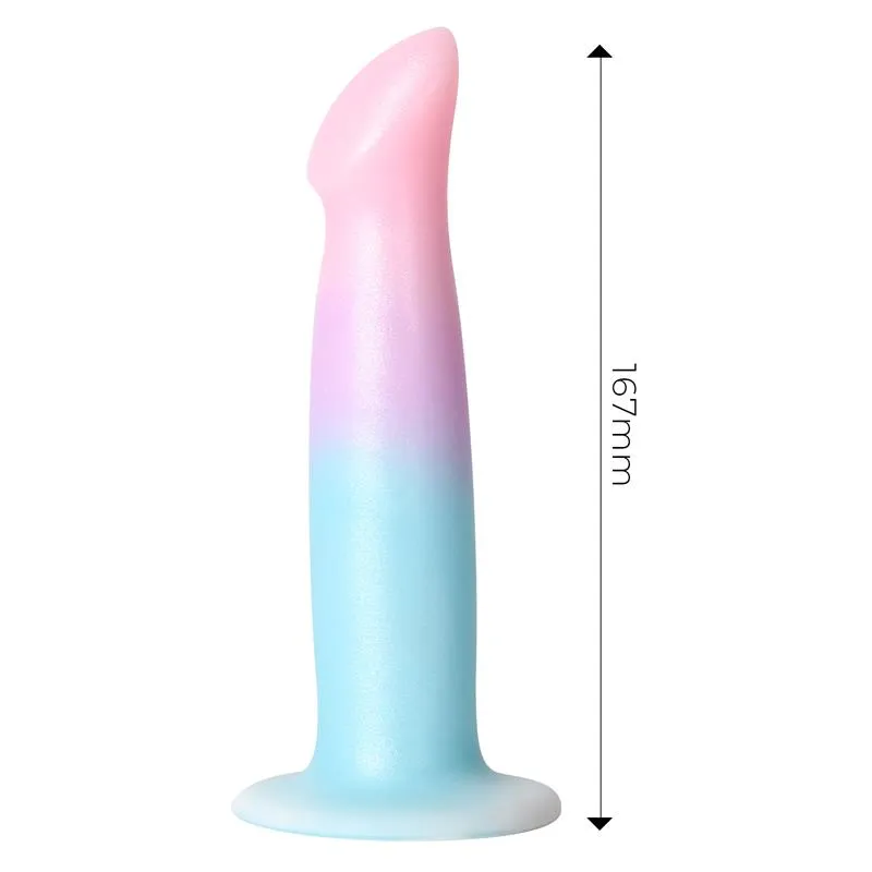 Vibreeriv dildo iminapaga, värviüleminek, 17 cm | Noks.ee